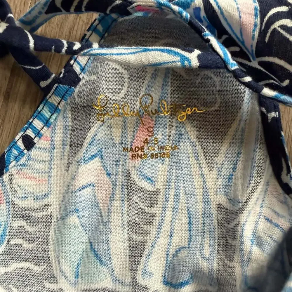 Lilly Pulitzer Kids Mini Kristen Dress Low Tide Navy Sails And Stripes Size S